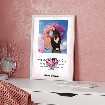 Mama Poster Muttertag Geschenk Ewig Dankbar Viele Optionen Herzen Baum Rosa