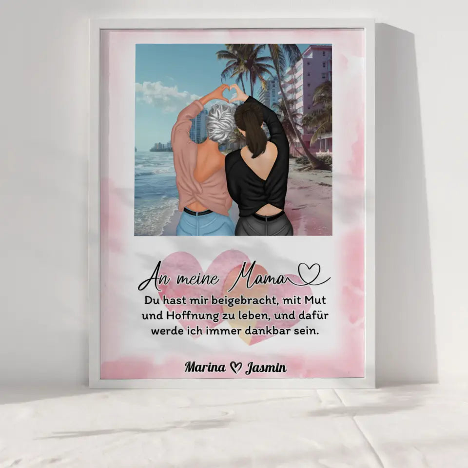 Mutter Tochter Poster Die Liebe zwischen Mama und Tochter Miami Strand