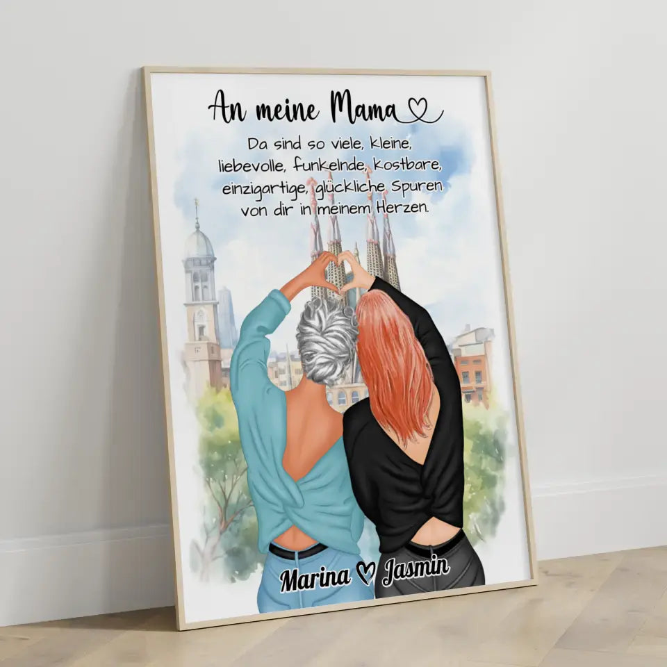 Personalisiertes Mama Tochter Poster In meinem Herzen Viele Optionen