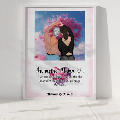 Mama Poster Muttertag Geschenk Ewig Dankbar Viele Optionen Herzen Baum Rosa