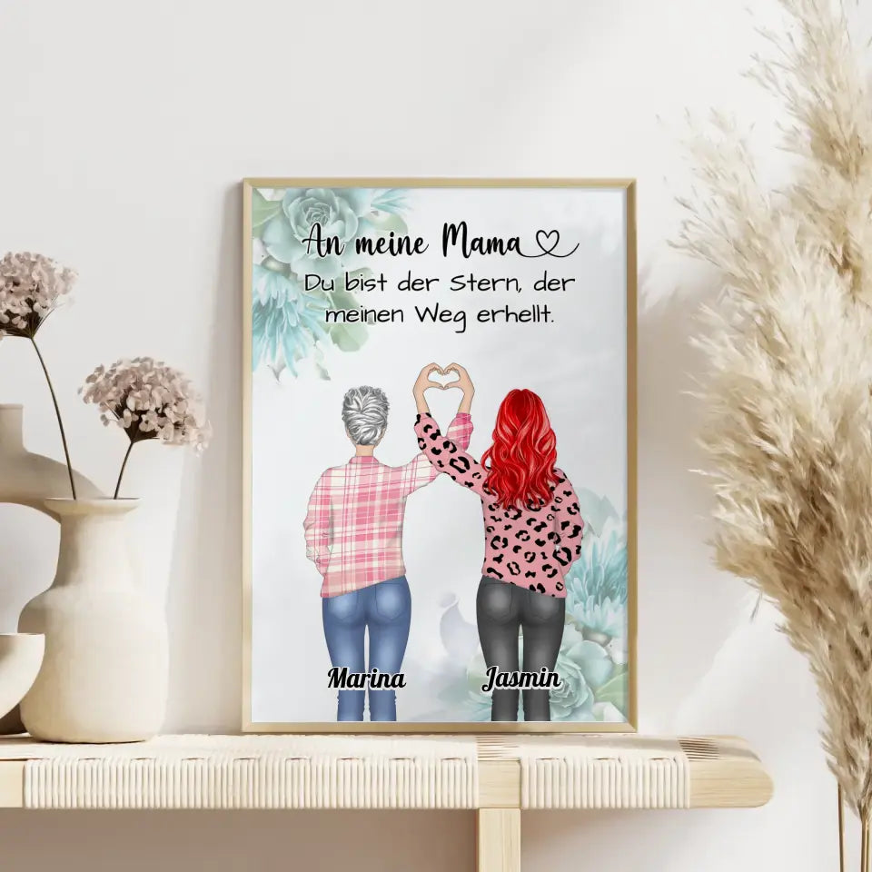 Mama Poster Muttertag Geschenk Du Bist der Stern Viele Optionen Herz Hände