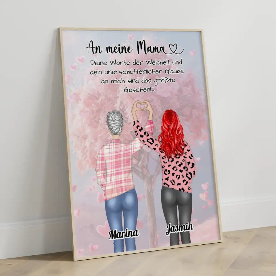 Mama Poster Muttertag An Mama Deine Worte ein Geschenk Herz Hände