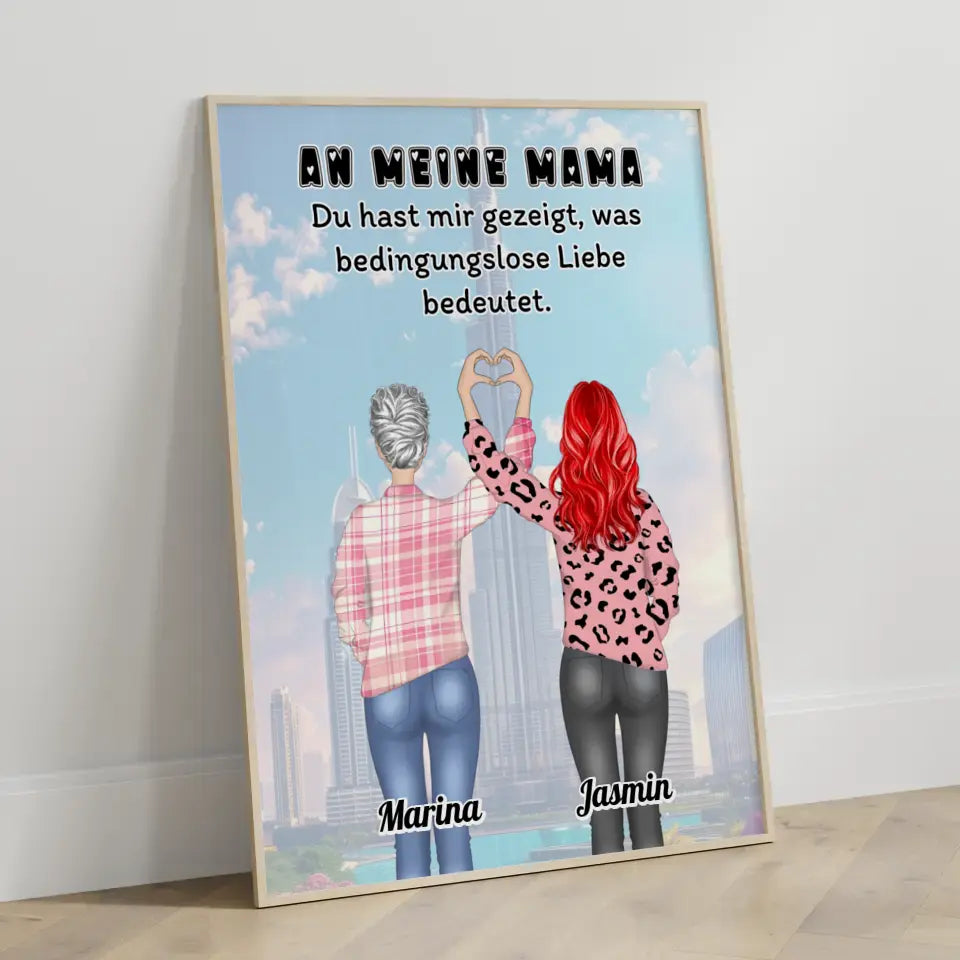 Poster Mama An Mama Bedingungslose Liebe Viele Optionen Herz Hände