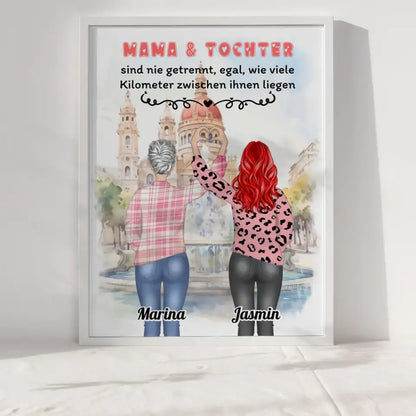 Mama Poster Muttertag Mama und Tochter sind nie getrennt Herz Hände