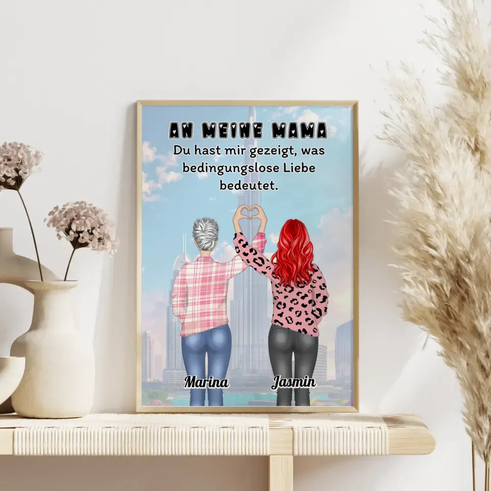 Poster Mama An Mama Bedingungslose Liebe Viele Optionen Herz Hände