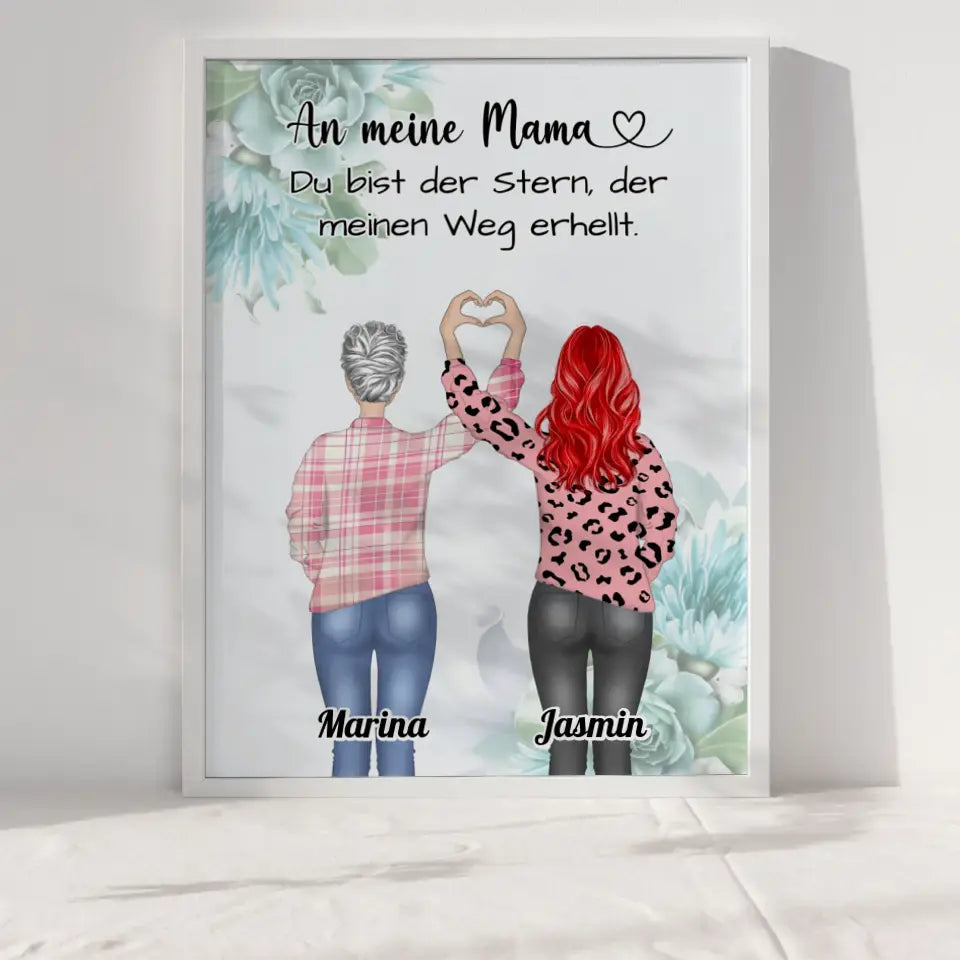 Mama Poster Muttertag Geschenk Du Bist der Stern Viele Optionen Herz Hände