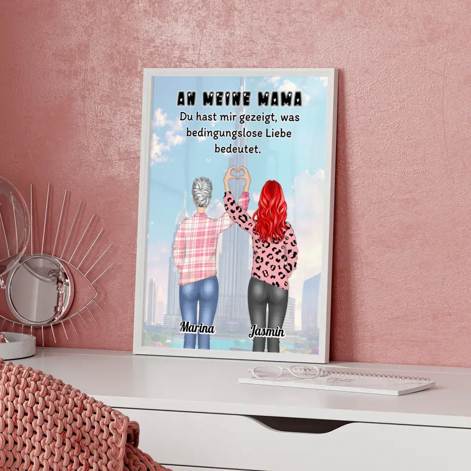 Poster Mama An Mama Bedingungslose Liebe Viele Optionen Herz Hände