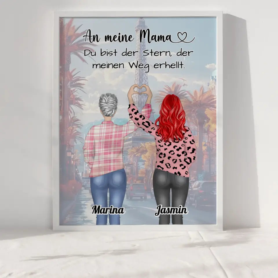 Mama Poster Muttertag Geschenk An Mama Du Bist der Stern Herz Hände