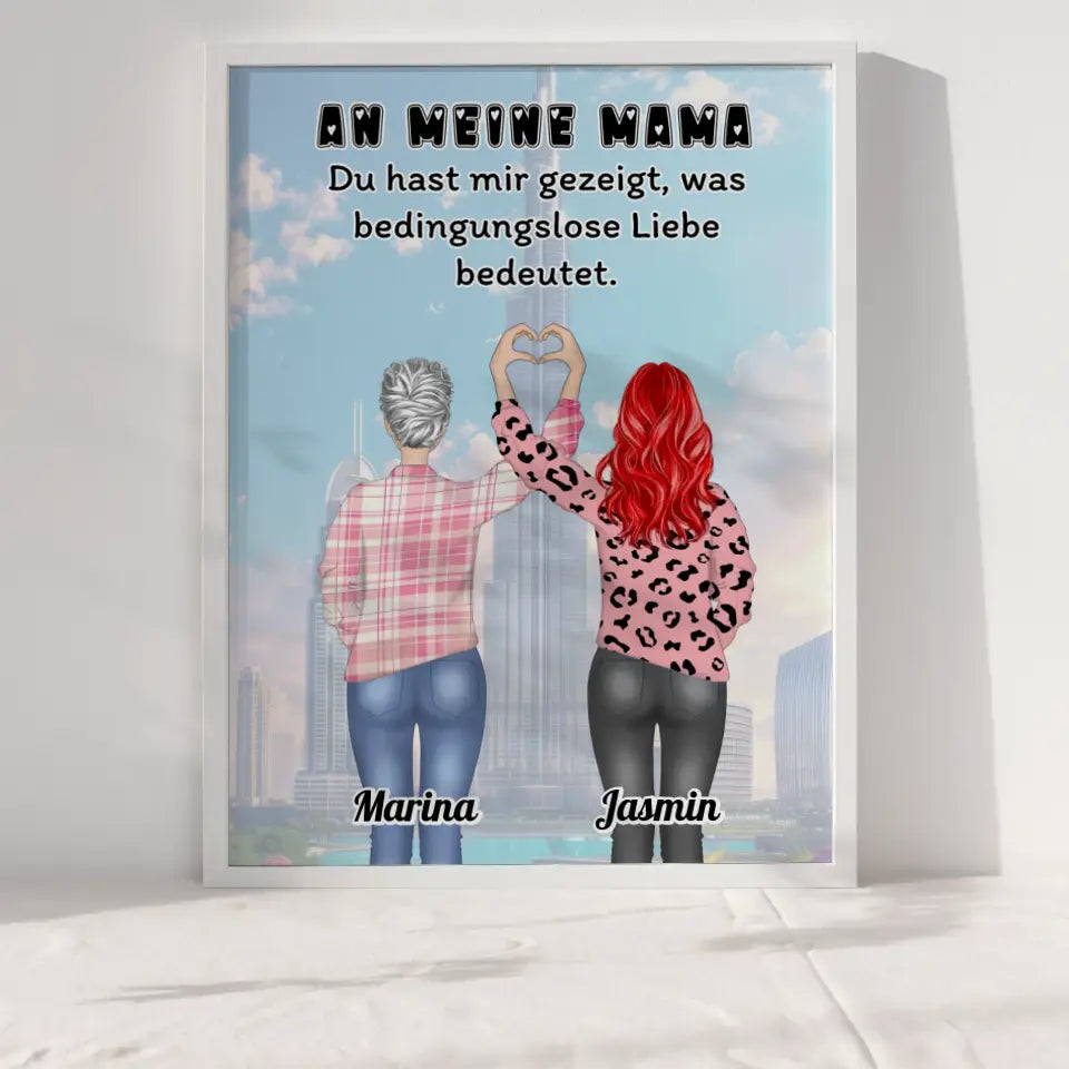 Poster Mama An Mama Bedingungslose Liebe Viele Optionen Herz Hände