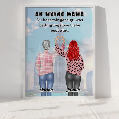 Poster Mama An Mama Bedingungslose Liebe Viele Optionen Herz Hände