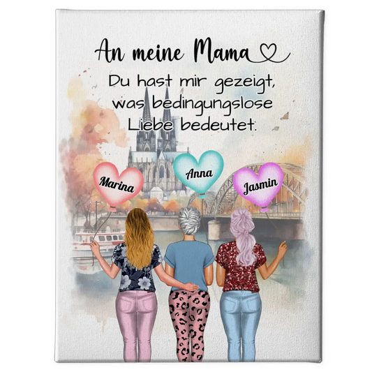 Mama Leinwand Unsere Mama Deine Liebe Für 2 bis 4 Töchter