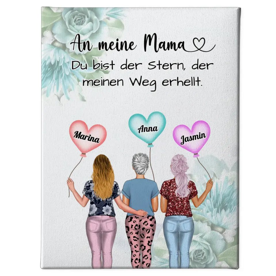 Mama Tochter Leinwand Unsere Mama Liebe Für 2 bis 4 Töchter