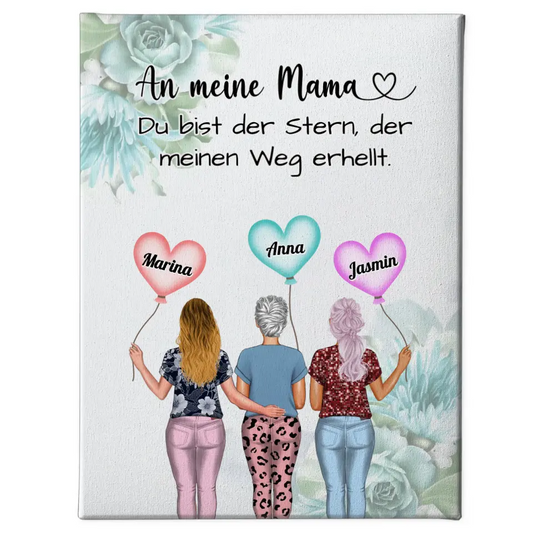 Mama Tochter Leinwand Unsere Mama Liebe Für 2 bis 4 Töchter