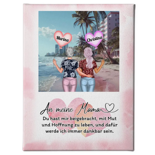 Mama Tochter Leinwand An Mama Mut und Hoffnung Miami Strand 1