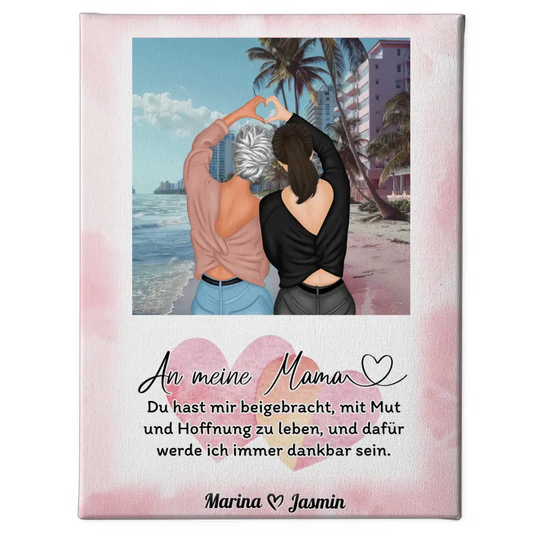 Leinwand Mama Die Liebe zwischen Mama und Tochter Miami Strand 1