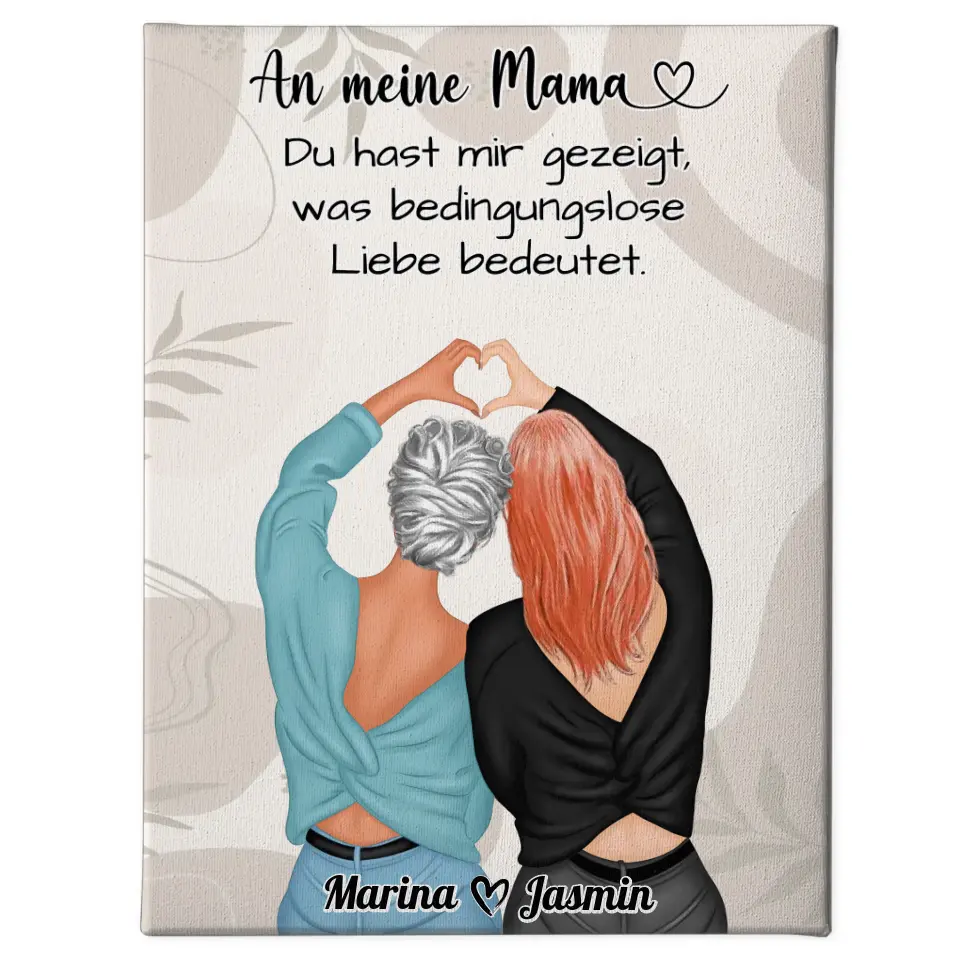 Personalisierte Leinwand An Mama Bedingungslose Liebe Boho Mit Namen