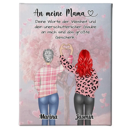 Personalisierte Leinwand An Mama Deine Worte ein Geschenk Herz Hände