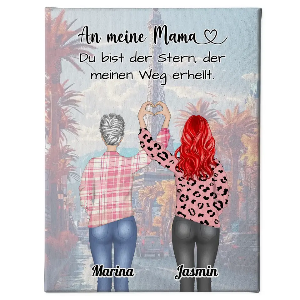 Mama Tochter Leinwand An Mama Du Bist der Stern Herz Hände