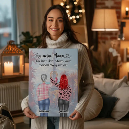 Mama Tochter Leinwand An Mama Du Bist der Stern Herz Hände