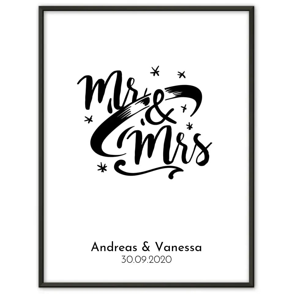 Personalisiertes Liebesposter Goldrahmen mit Namen Sternenhimmel Mit Namen und Datum 1