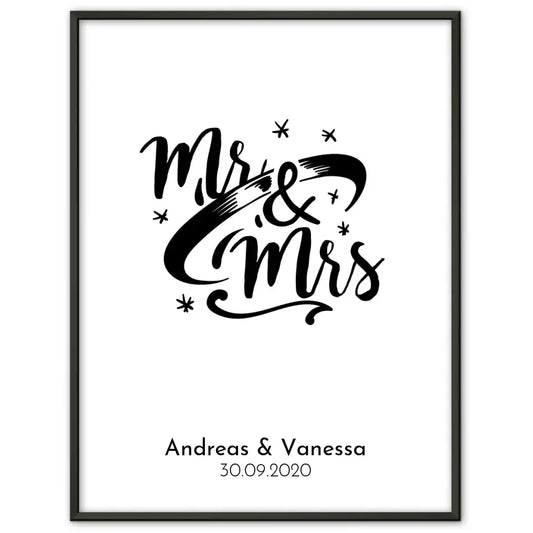 Personalisiertes Liebesposter Goldrahmen mit Namen Sternenhimmel Mit Namen und Datum 1