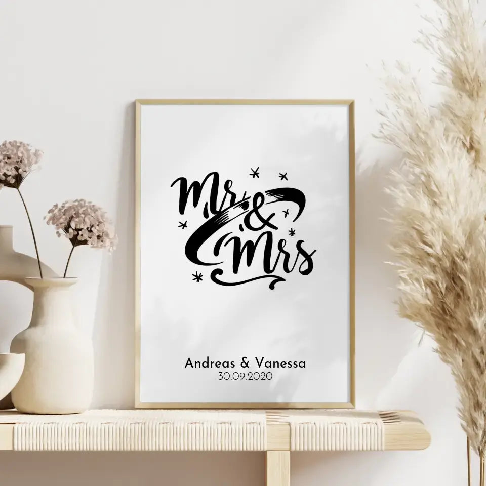 Personalisiertes Liebesposter Goldrahmen mit Namen Sternenhimmel Mit Namen und Datum 4