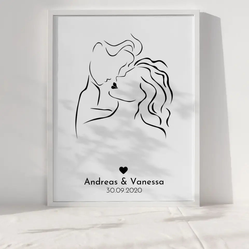 Personalisiertes Liebesposter Mr Mrs mit Ring Hochzeit Mit Namen und Datum