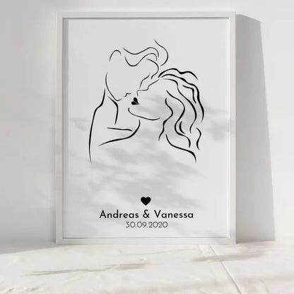 Personalisiertes Liebesposter Mr Mrs mit Ring Hochzeit Mit Namen und Datum