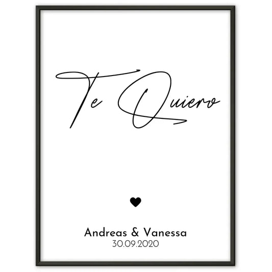 Personalisiertes Liebesposter Seni Seviyorum Ich liebe dich Türkisch Mit Namen und Datum