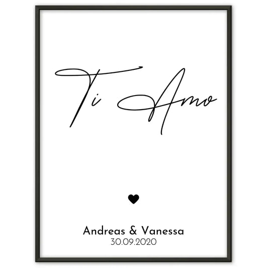 Personalisiertes Liebesposter Te Dua Ich Liebe Dich Albanisch Mit Namen und Datum