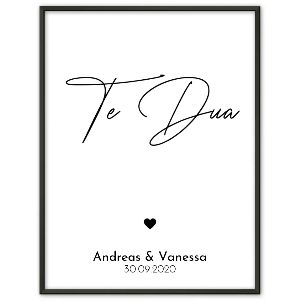 Personalisiertes Liebesposter Te Quiero Ich Liebe Dich Spanisch Mit Namen und Datum