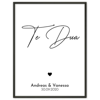 Personalisiertes Liebesposter Te Quiero Ich Liebe Dich Spanisch Mit Namen und Datum