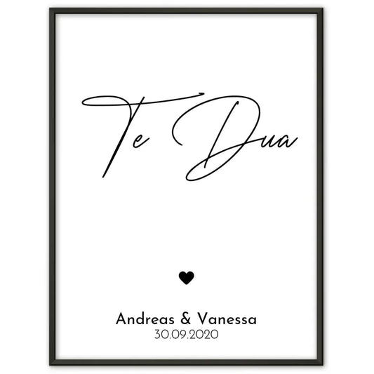 Personalisiertes Liebesposter Te Quiero Ich Liebe Dich Spanisch Mit Namen und Datum