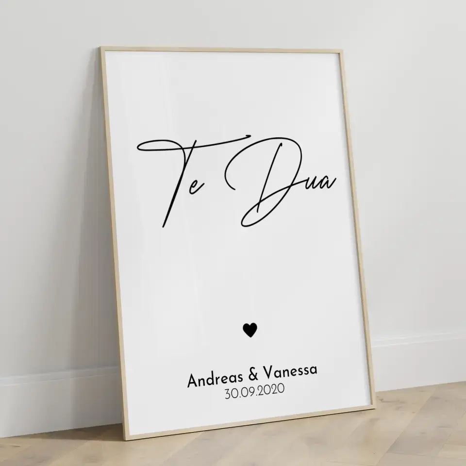 Personalisiertes Liebesposter Te Quiero Ich Liebe Dich Spanisch Mit Namen und Datum