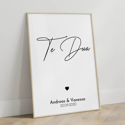 Personalisiertes Liebesposter Te Quiero Ich Liebe Dich Spanisch Mit Namen und Datum