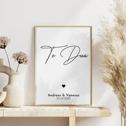 Personalisiertes Liebesposter Te Quiero Ich Liebe Dich Spanisch Mit Namen und Datum