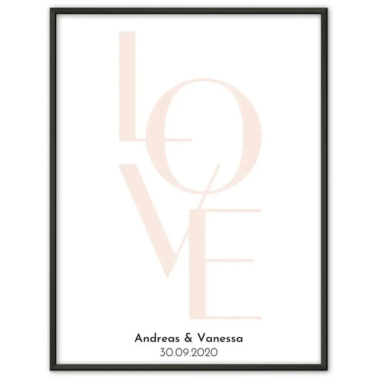 Personalisiertes Liebesposter AMOR Liebe auf Spanisch Mit Namen und Datum
