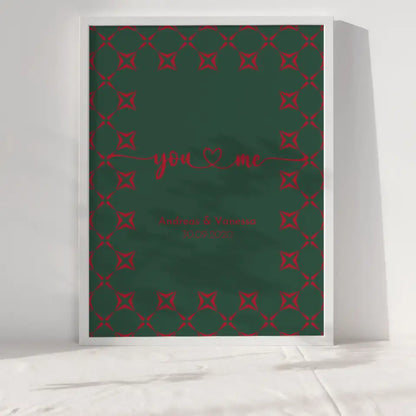 Personalisiertes Liebesposter Du Und Ich Line Art Mit Namen und Datum