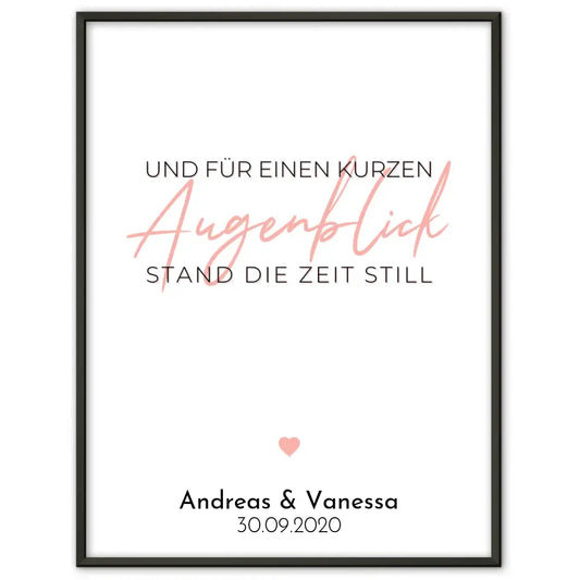 Personalisiertes Liebesposter I Love You Retro Vintage Mit Namen und Datum