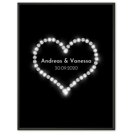 Personalisiertes Liebesposter Du Ich Wir mit Herz Mit Namen und Datum