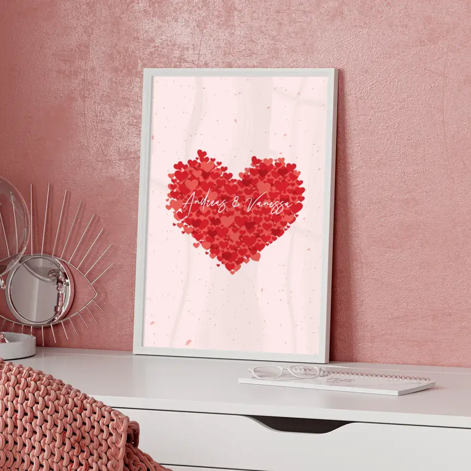 Personalisiertes Liebesposter Diamant Herz Namen Mit Namen