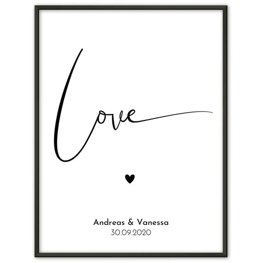 Personalisiertes Liebesposter Herz Bild Mit Namen und Datum