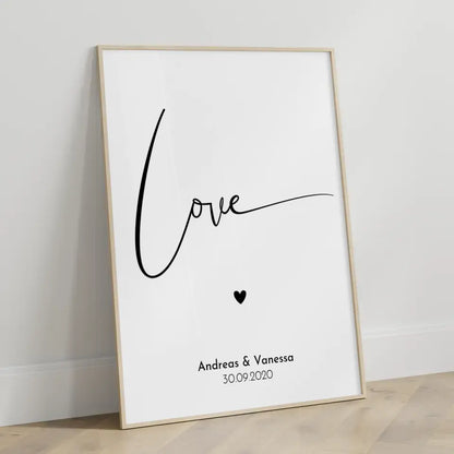 Personalisiertes Liebesposter Herz Bild Mit Namen und Datum