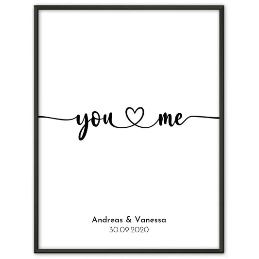 Personalisiertes Liebesposter DU ICH PASST Mit Namen und Datum