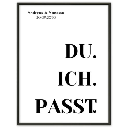 Personalisiertes Liebesposter Poster You And Me Mit Namen und Datum