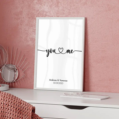 Personalisiertes Liebesposter DU ICH PASST Mit Namen und Datum