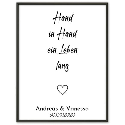 Personalisiertes Liebesposter JA Hochzeits Poster Mit Namen und Datum
