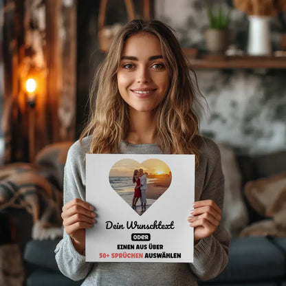Fotoboard Herz Foto´ Fotokachel Mit 1 Foto & Spruch oder Wunschtext