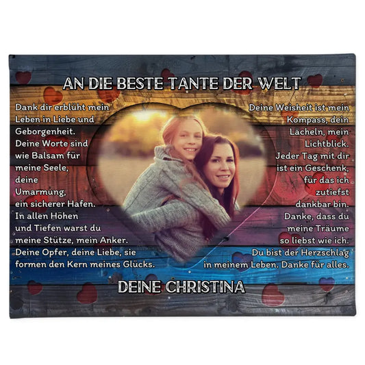 Personalisierte Leinwand Tante Danksagung Mit Herz Foto 1