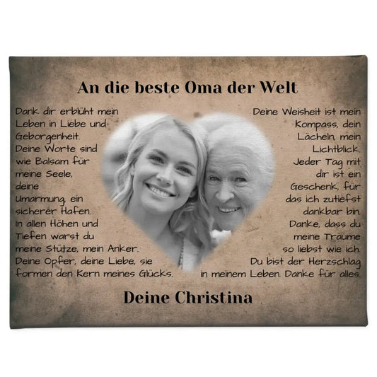 Individuelle Leinwand für Oma Vintage Beste Oma der Welt 1